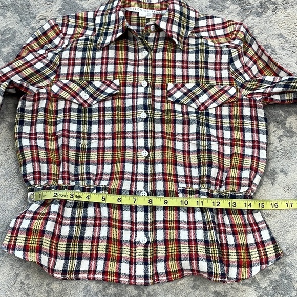 New Veronica Beard Shania Plaid Plaid Button Down Blouse Shirt Linen Fall Sz 0 - Picture 12 of 15